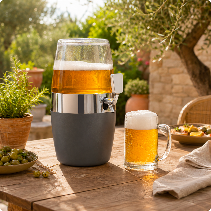 Dispenser Refrigerante 4L con Scomparto Ghiaccio e Pratico Rubinetto