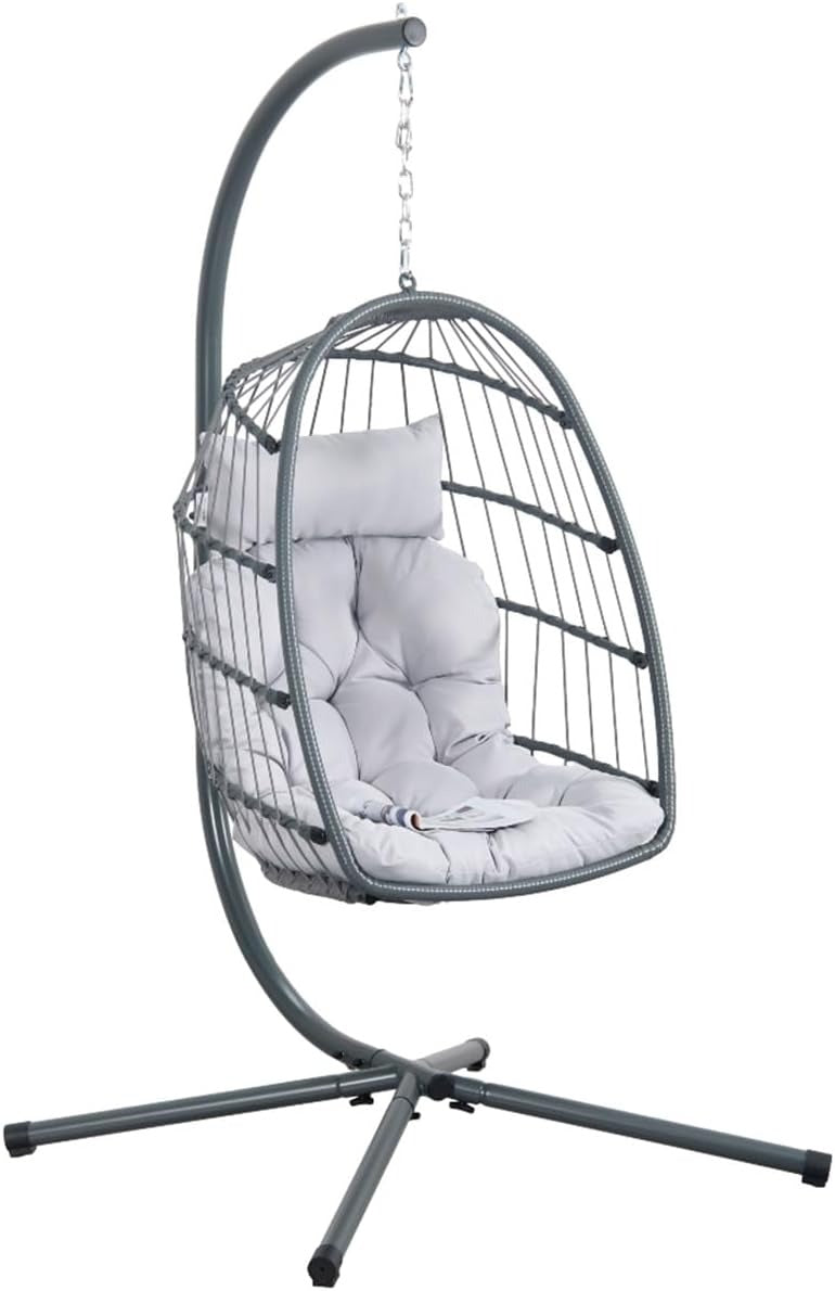 Poltrona Sospesa Kideo Con Cuscino - Rattan Sintetico Per Interni Ed Poltrona Sospesa Kideo Con Cuscino - Rattan Sintetico Per Interni Ed
