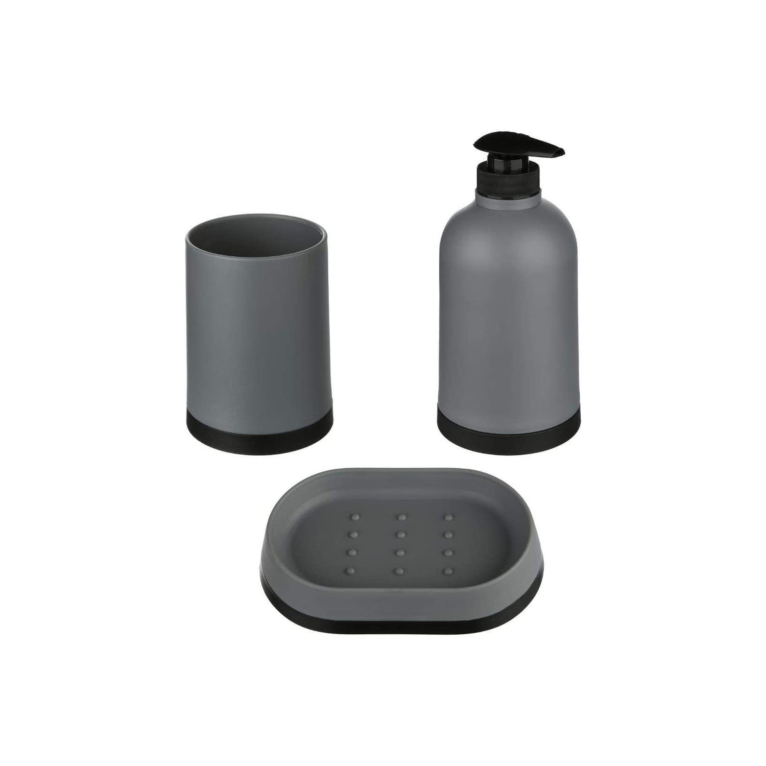 Set 3 Accessori Da Appoggio Bagno Grigio – Avilia Home