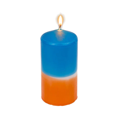 immagine-1-oem-candela-cilindrica-bicolore-sfumata-12cm-arancioblu-ean-4029811464968