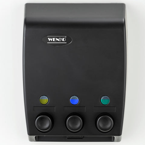 immagine-3-wenko-dispenser-sapone-con-3-scomparti-nero-450ml-ean-4008838287699