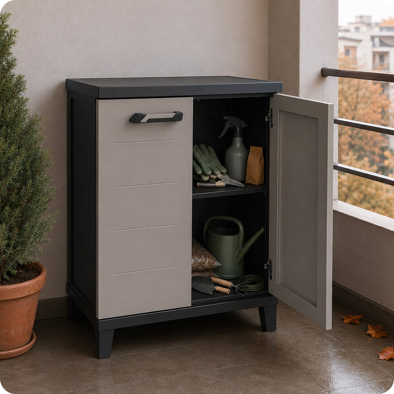 Mobile Basso Prime in Plastica Antiumidità 66x40x88 cm per Spazi Ristretti