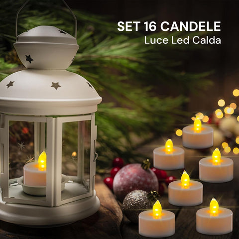 Set 16 Candele LED Decorative – Luce Calda per Interni