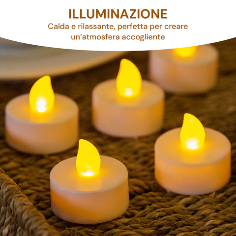 Set 16 Candele LED Decorative – Luce Calda per Interni