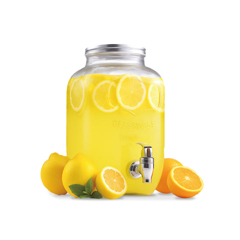 Dispenser Bevande in Vetro 8L con Rubinetto in Alluminio