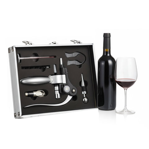 Set Sommelier 6 Pezzi in Valigetta Elegante in Alluminio