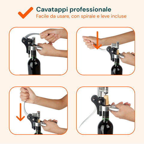 Set Sommelier 6 Pezzi in Valigetta Elegante in Alluminio