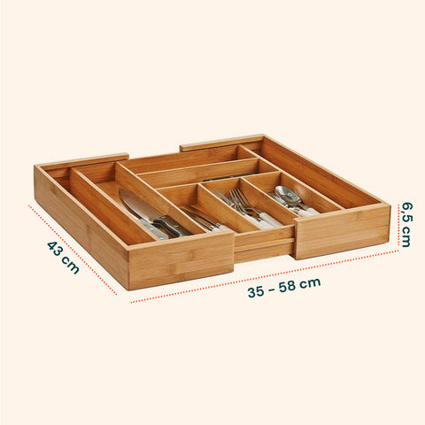 Organizer Per Cassetti Estensibile In Bamboo