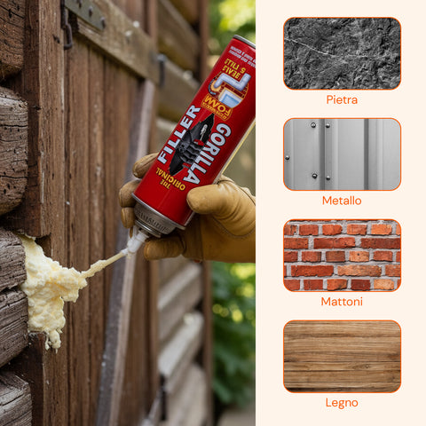 Schiuma Riempitiva Sigillante 500ml per Crepe, Buchi e Cavità