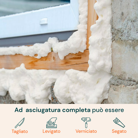 Schiuma Riempitiva Sigillante 500ml per Crepe, Buchi e Cavità