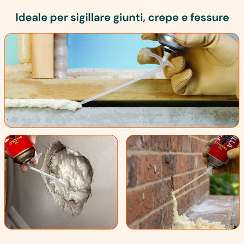 Schiuma Riempitiva Sigillante 500ml per Crepe, Buchi e Cavità