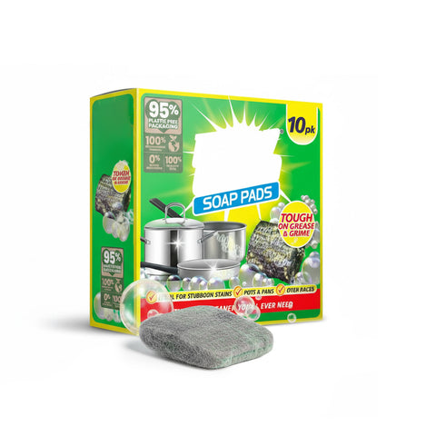 Spugne Saponate in Acciaio 10 Pz – Pulizia Profonda Cucina