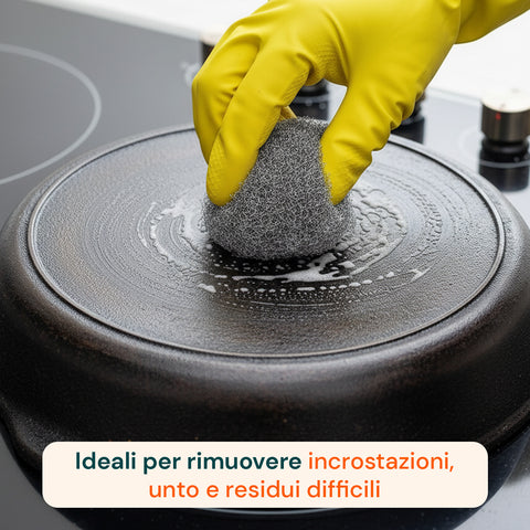 Spugne Saponate in Acciaio 10 Pz – Pulizia Profonda Cucina