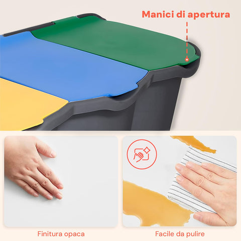 Contenitore Multiuso 2 Scomparti 57x37x69 Cm - Raccolta Bottiglie Vuote Con Borsa Interna Lavabile