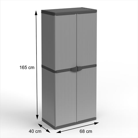 Armadio Alto a 2 Ante e 3 Ripiani 68x40x165cm