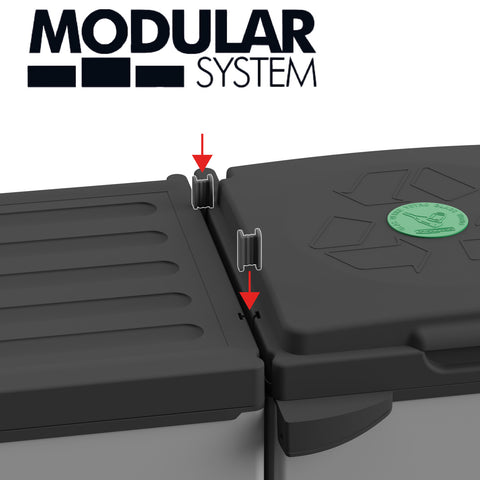 Porta Sacchi Spazzatura Grizzly Regolabile | Cestino Per Raccolta Differenziata Con Coperchio Giallo | 25-120 Litri - Foto 2