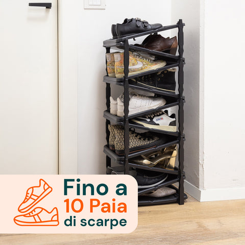 Scarpiera Zig Zag Per 10 Paia Di Scarpe In Plastica 36x30x65cm