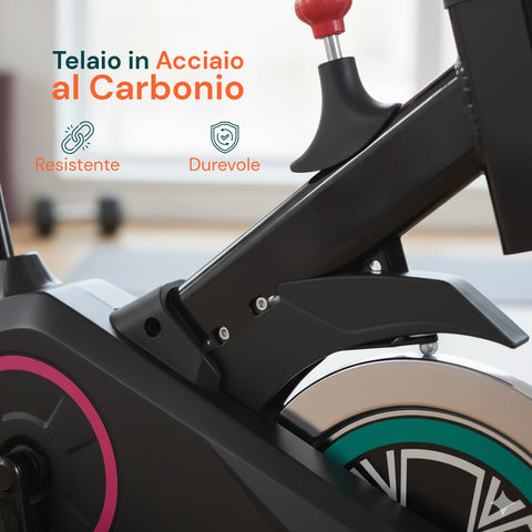 Indoor Bike Professionale – Telaio in Acciaio e Display con Supporto Telefono