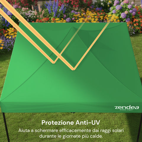 Gazebo Richiudibile 3x3 m Impermeabile con Borsa e Pesi Inclusi