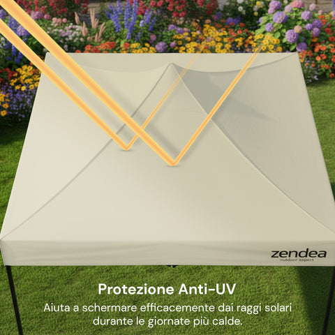 Gazebo Richiudibile 3x3 m Impermeabile con Borsa e Pesi Inclusi