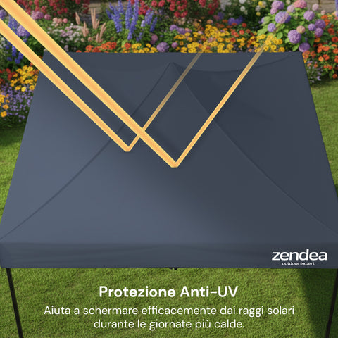 Gazebo Richiudibile 3x3 m Impermeabile con Borsa e Pesi Inclusi