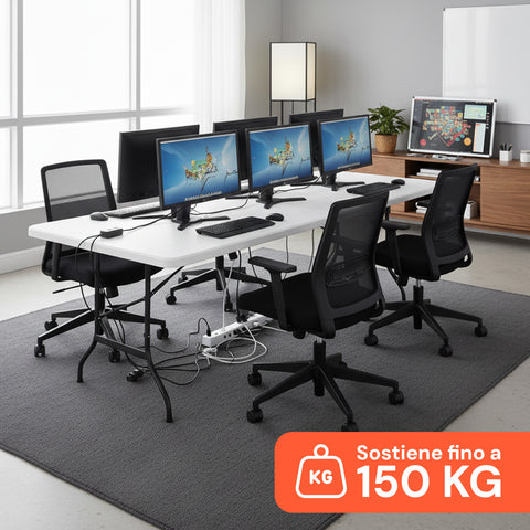 Tavolo Clori XL per Pic Nic Pieghevole Richiudibile a Valigetta in Resina PP