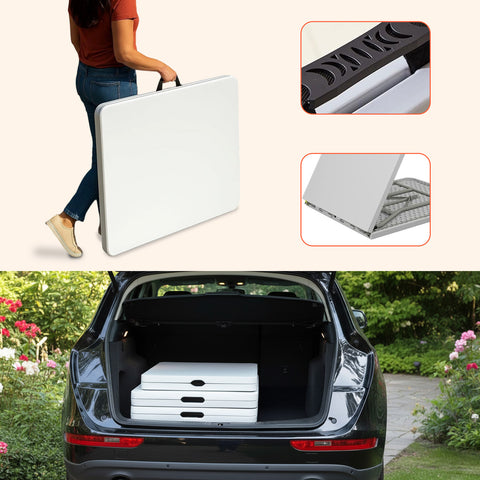 Tavolo Clori XL per Pic Nic Pieghevole Richiudibile a Valigetta in Resina PP