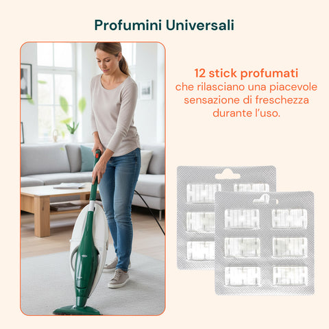 Kit Ricambi VK130 VK131 – 12 Sacchetti, 2 Filtri, 20 Profumatori Stick