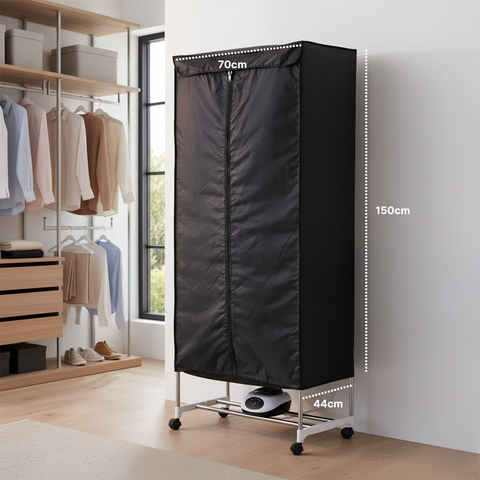 Asciugabiancheria ad Aria Rettangolare con Timer e Telo di Copertura 1000W