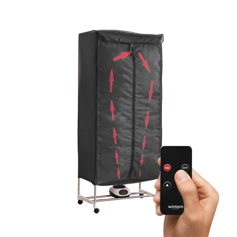 Asciugabiancheria ad Aria Rettangolare con Timer e Telo di Copertura 1000W