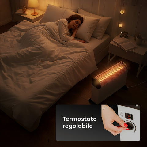 Termoconvettore elettrico Da Pavimento 2000w 57 x 20 x 40 cm Bianco