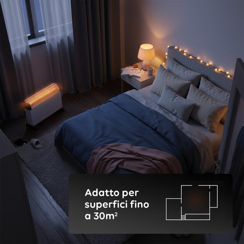 Termoconvettore elettrico Da Pavimento 2000w 57 x 20 x 40 cm Bianco