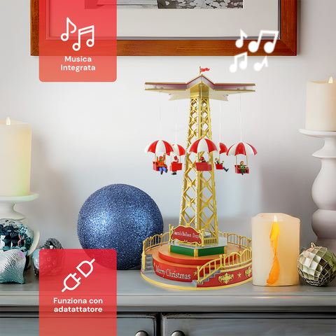 Giostra Natalizia Animata Con Musica E Luci Led