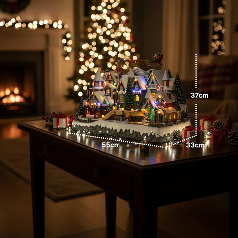 Villaggio Natalizio con Movimento Lapponia – Carillon Musicale e Luci LED