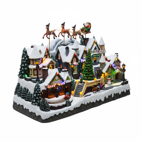 Villaggio Natalizio con Movimento Lapponia – Carillon Musicale e Luci LED