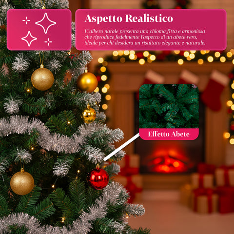 Albero Natalizio Classico – Rami Folti e Stabili, Altezza 150/180/210 cm