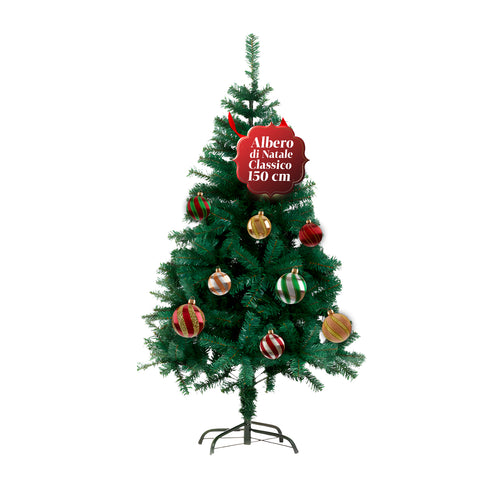 Albero Natalizio Classico – Rami Folti e Stabili, Altezza 150/180/210 cm