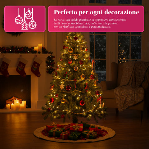 Albero Natalizio Classico – Rami Folti e Stabili, Altezza 150/180/210 cm