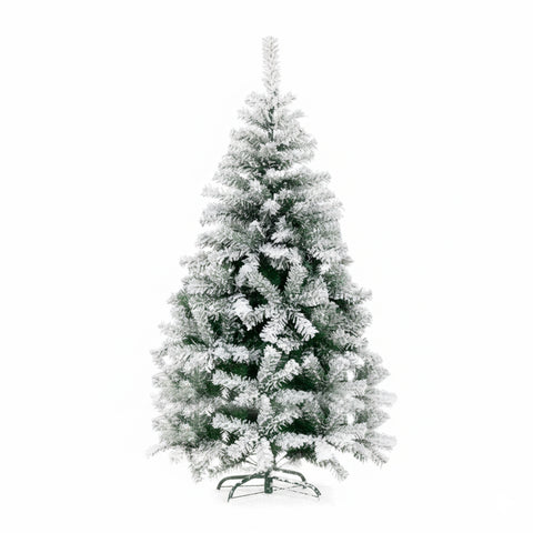 Albero Natalizio Innevato con Rami Folti e Base in Metallo– 150/180/210 cm