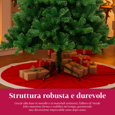 Albero di Natale Realistico Verde 210 cm e 631 Rami – Stile Tradizionale