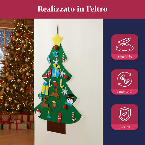 Albero di Natale in Feltro per Bambini – 26 Giochi Inclusi, Facile e Divertente