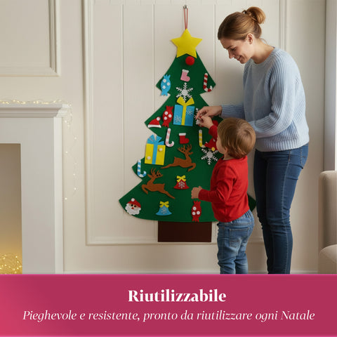 Albero di Natale in Feltro per Bambini – 26 Giochi Inclusi, Facile e Divertente