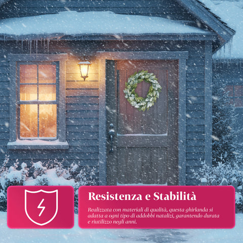 Ghirlanda Natalizia Verde Ø40 cm – Struttura Densa con Finitura Naturale