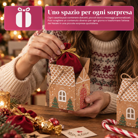Calendari dell’Avvento – Versione Albero con Cassetti o Casette con Sticker