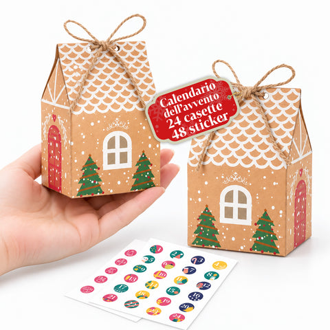 Calendari dell’Avvento – Versione Albero con Cassetti o Casette con Sticker