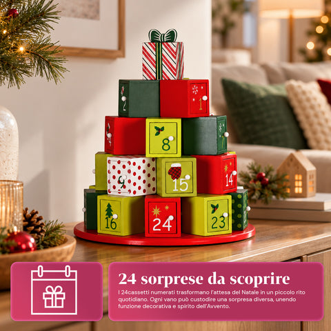 Calendari dell’Avvento – Versione Albero con Cassetti o Casette con Sticker