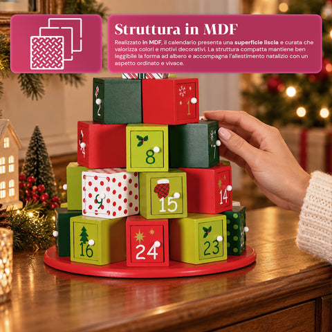 Calendari dell’Avvento – Versione Albero con Cassetti o Casette con Sticker