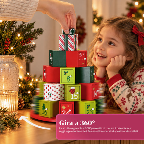Calendari dell’Avvento – Versione Albero con Cassetti o Casette con Sticker