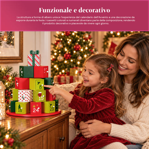 Calendari dell’Avvento – Versione Albero con Cassetti o Casette con Sticker