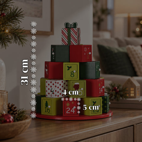 Calendari dell’Avvento – Versione Albero con Cassetti o Casette con Sticker